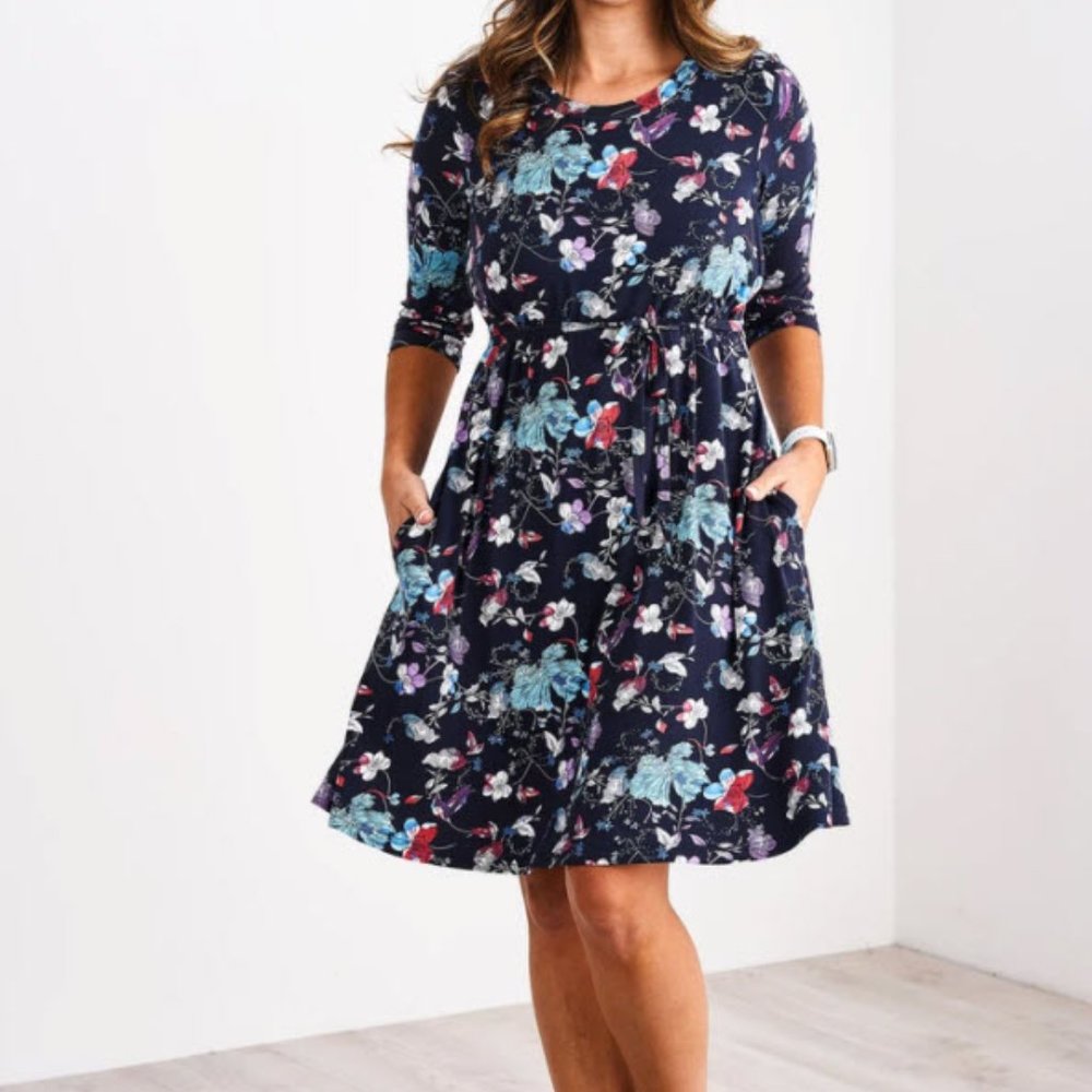 Latched Mama 3/4 sleeve swing nursing dress
